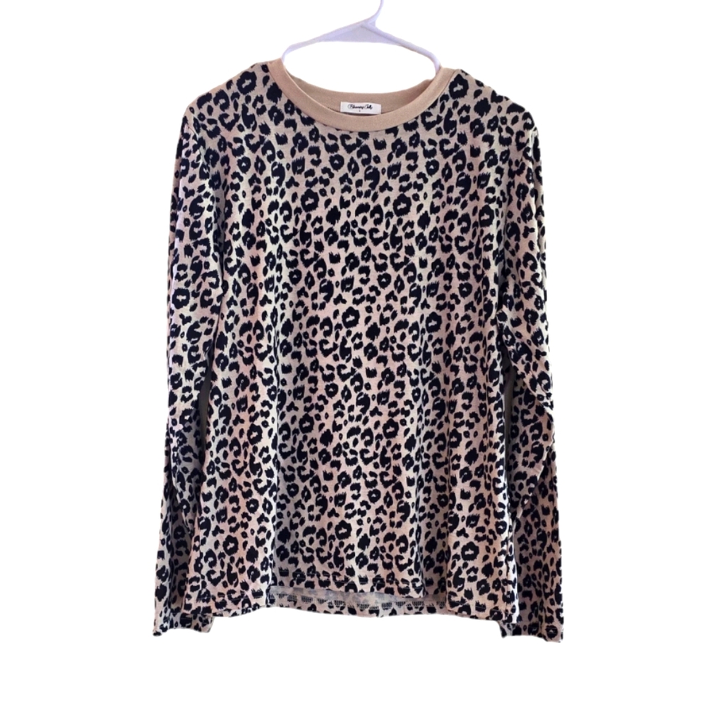 BLOOMING JELLY Casual Leopard Crew Neck Top